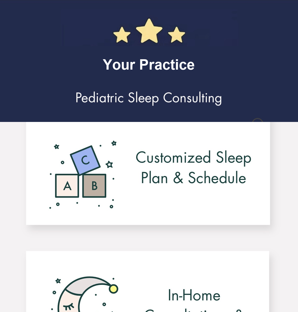 A client's branded booking website